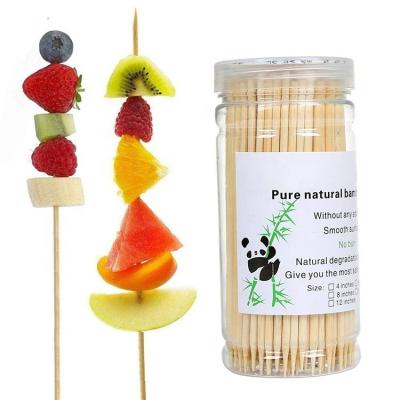 China Easily Cleaned Bamboo Skewers 4 Inch Natural BBQ (200 Pcs) for Grill, Appetizer, Fruit, Corn, Chocolate Fountain for sale