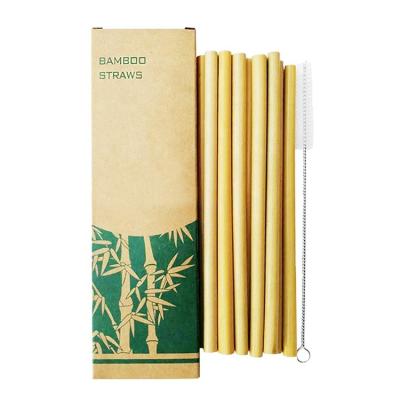 China 10pcs Bamboo Straws Stocked Eco-Friendly and Reusable Drinking Straws, Natural Alternative to Plastic, Zero Waste (Regular Size) for sale