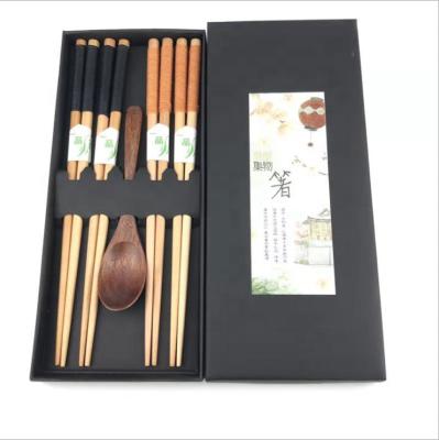 China Reusable Bamboo Chopsticks 4 Pairs Disposable Chopsticks Set In Dishwasher Safe Chinese Classic Style Box Chop Sticks for sale