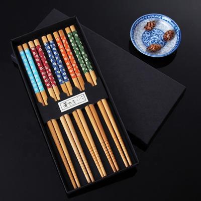 China 5 Pair Disposable Premium Reusable Chopsticks Set - Natural Bamboo Japanese Chopsticks, Lightweight Easy To Use Chop Sticks for sale