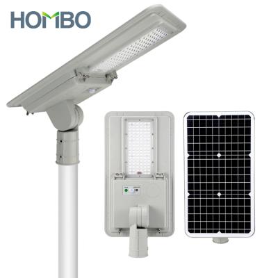 China ROAD HOMBO Adjustable All Aluminum Ip66 100W Outdoor 180W SMD Motion Sensor In Solar LED Street Light for sale