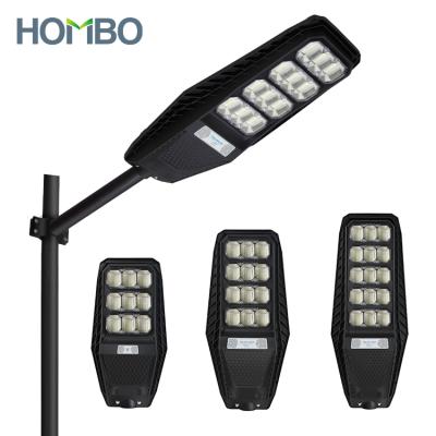 China ROAD HOMBO Motion Sensor ABS Integrated 100w 200w 300w All In One Outdoor Solar LED Street Light for sale