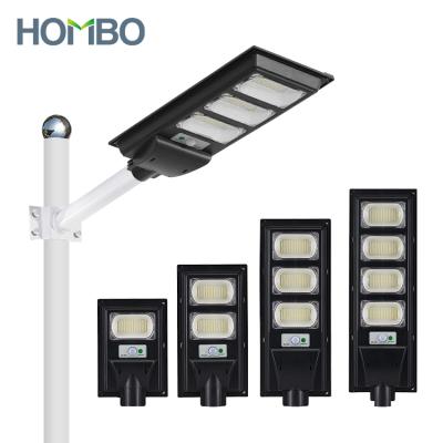 China ROAD HOMBO Ip66 Waterproof Integrated Smart Outdoor 30W 60W 90W 120W All in One Solar LED Street Light for sale