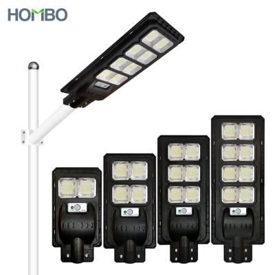 China HOMBO ROAD Integrated Ip65 Waterproof ABS Outdoor 100w 200w 300w 400w All In One Solar LED Street Light for sale