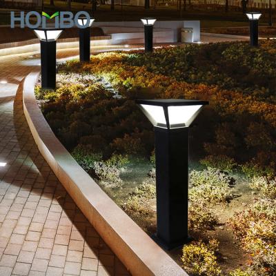 China LANDSCAPE HOMBO Aluminum Outdoor Waterproof Garden Bollard Light 8W LED Solar Landscape Ip65 Lawn Light for sale