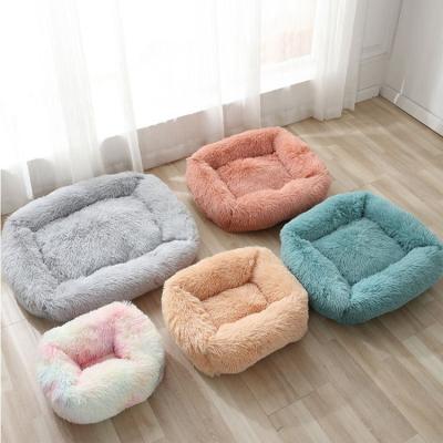 China Breathable Indoor Wholesale Deep Sleep Square Soft Plush Dog Pet Bed for sale