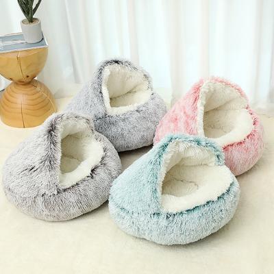 China Comfortable Breathable Partially Enclosed Deep Sleep In Winter Cat Bed Mat Basket Small for sale