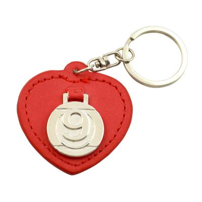 China Cheap Fashion PU Carbon Fiber Heart Leather Key Chain Leather Keychains With Logo for sale