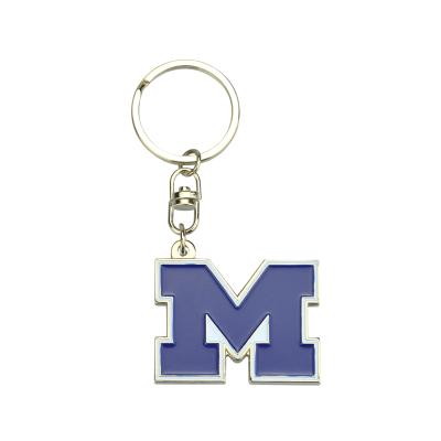 China Metal Neoprene Key Chain Llaveros Letter-Chain Key N M Alphabet Keychain for sale