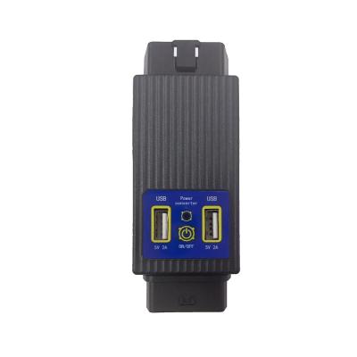 China Auto Car Obd2 16 Pin Connector Adapter Obd Housing Power Converter Male To Female + 2USB for sale