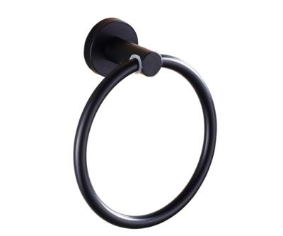 China Holy Design Modern High Finish Free Hotel Spare Parts Non Rusting Bath Towel Ring Wall Mounted Black Graphic Online Tech Support for sale