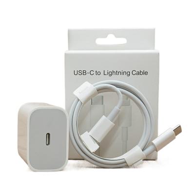 China 20W Wall Charger For iPhone 12 20W 18W PD Wall Adapter Fast Charging Type-C Original Plug Cable Charger For iPhone for sale