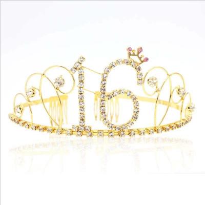 China Europe Style Crystal Tiaras Diadem For Women Girls Silver Princess Crown With Combs Women's Hairbands Women's Bridal Prom Birthday Peer for sale