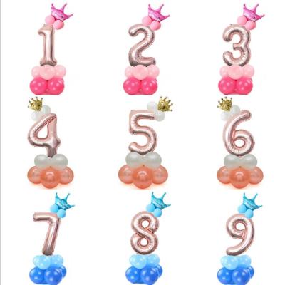 China Number Foil Balloons Kids Birthday Party Decoration Color Wedding Backdrop Eco-friendly Balloons for sale