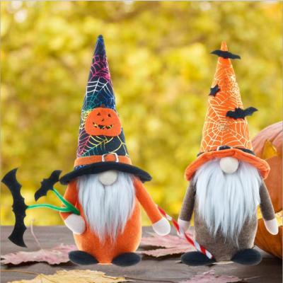 China Eco-Friendly Halloween Home Decor Gifts 2021 Colorful Handmade Gnomes Pumpkin Cloth Dolls Halloween Ornaments Hallowmas Hats for sale