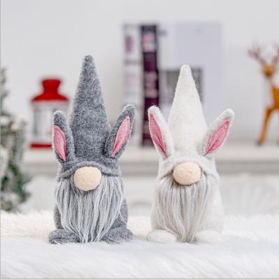 China 2021 Eco-friendly Standed Rabbit Doll Plush Toys Gnome Doll Window Props Decorative Doll Ornaments For Easter Decoration for sale