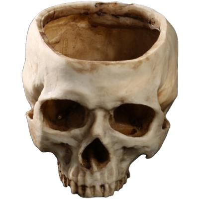 China Europe home&garden resin flowerpot movie decor props decoration resin head skull crafts for sale