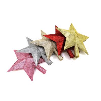 China Europe 3D Glitter Star Christmas Tree Topper with Laser Xmas Tree Ornament 15CM for sale