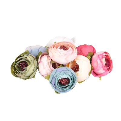 China Fashional Artificial Flowers 10pcs Decorative Flowers Wall Wedding Accessories Bridal Clearance DIY Gifts Box Artificial Flowers Scrapbooking Silk Tea Roses for sale