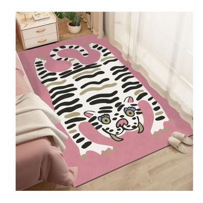 China Washable Plush Custom Absorbent Area Rugs 3D Tiger Shape Nordic Cashmere Living Room Rugs And Blankets Christmas Decoration for sale