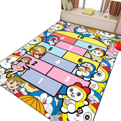 China Customized washable 3d print area rugs for living room Crystal Funny door matts fashion cartoon kids floor rug for sale