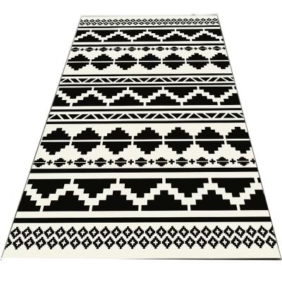 China Washable Custom 3d Printed Centercarpets Floor Hallway Blanket Luxury Black And White Area Rug And Rugs Te koop