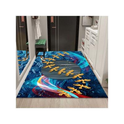 中国 Washable Front Door Nordic Style Carpet Geen Rug and Gold Area Rugs 販売のため