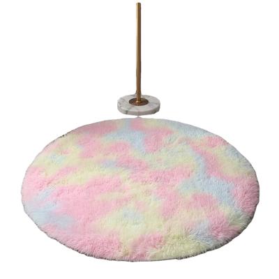 Cina Washable High Quality Shaggy Blankets Round Shaped High Pile Dyed Knotting PV Velvet Fur Blanket Customized Colors And Sizes in vendita