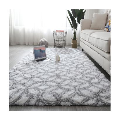 China Washable Dye By Knotting Washable Velvet PV Faux Fur Gradient Shaggy Area Rugs Fluffy Area Rugs For Living Room for sale