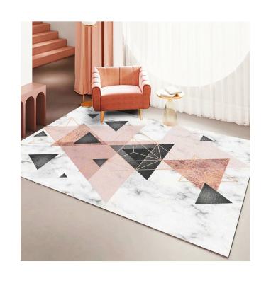 China Special Hot Selling Small Geometric Pink Rectangle Rose Floor Geometric Home Rugs For Living Room en venta