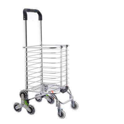 China Supermarket Collapsible High Quality Collapsible Shopping Trolley Bags 6 Wheels Customized Riding Shopping Cart for sale