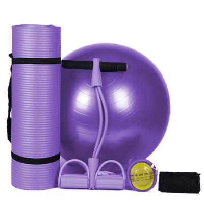 China Factory low price yoga mat PVC high quality universal yoga ball rubber stretcher 3 in 1 yoga fitness set for sale