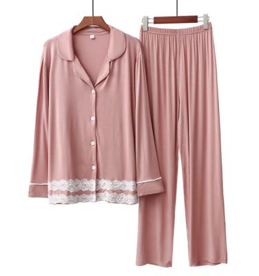 China Pure Bamboo Pajamas Logo Bamboo Ladies Pajama Custom Made QUICK DRY Long Sleeve Leesourcing for sale