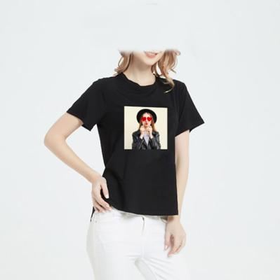 China Promotional Printed Bamboo T-shirt Women 5% Spandex White Plain Cheap Bamboo 95% Bamboo QUICK DRY T-shirt for sale