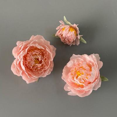 China L-119 DIY Decoration Silk Flower Small Peony Faux Silk Pink Flowers Heads Artificial Peony for sale