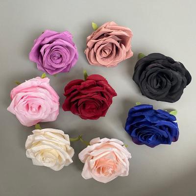 China L-127 Wedding Silk Flower Decor Sexy Silk White Roses Head Artificial Flowers For Flower Wall Rose for sale