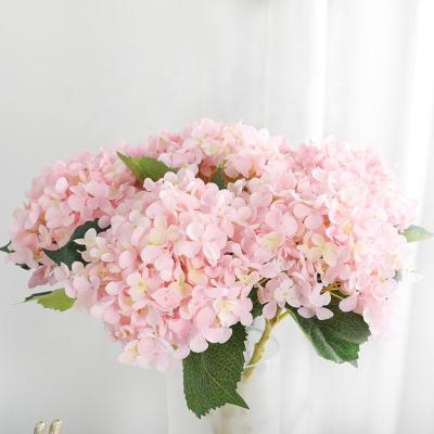 China New Style L-055 Silk Flower Wedding Artificial Large Single Silk Hydrangea Flowers for sale