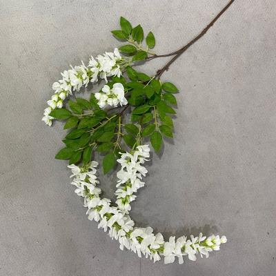 China Wedding Wisteria L-148 Artificial Wisteria Branches Long Vine Artificial White Silk Flowers Faux Silk For Decoration for sale