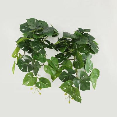 China Silk Turtle Hanging Leaf L-022 Mix Plants Artificial Palm Leaves Plastic Tropical Party Leaves Decoration Wedding Turtle Hanging Leaf for sale