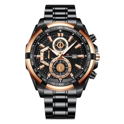 China Mens Stainless Steel Day/Date Waterproof Steel Band Watch Chain Luminous Business Sport Casual Watch for sale