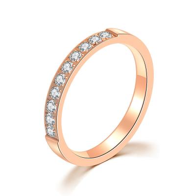 China FASHIONABLE Rose Gold Titanium Steel Gold 18k Couples Engagement Diamond Wedding Rings for sale