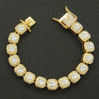 China FASHIONABLE Wholesale Hip-Hop Small Square Diamond Cool Trendy Men and Women Iced Out Bracelet for sale