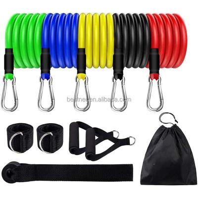 China High Elasticity New Riomst 11Pcs Resistance Bands Set Hot Selling Fitness Tube Rubber Band Expander Gym Equipment Exercise Band Pull Rope for sale