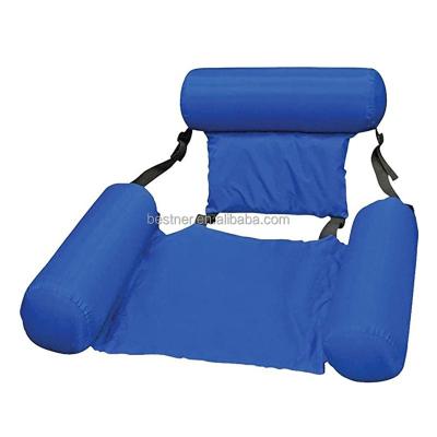 China Water Entertainment Riomst 2021 New Foldable Swimming Pool Seats Inflatable Bed Lounge Chairs For Adult Game Equipment Water Float Chair for sale