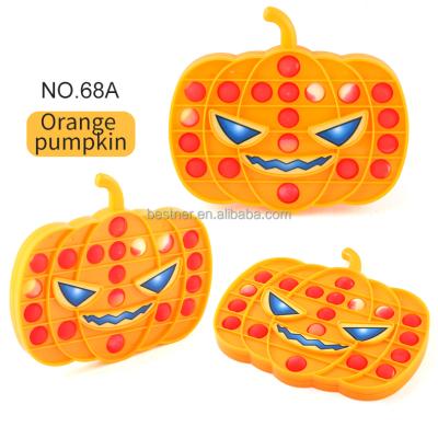 China Riomst New Eco-friendly Material Push Up Toy Pop Fidget Sensory Pumpkin Bubble Shape Games Silicone Halloween Soft Squeeze Toys Anxiety Stress Reliever for sale