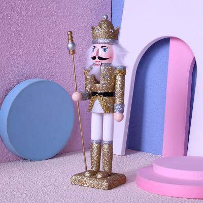 China New Durable Memorabilia Nutcracker Soldier Festive Glitter Collectible Nutcracker Figures Toy Christmas Decor for Shelves and Tables for sale