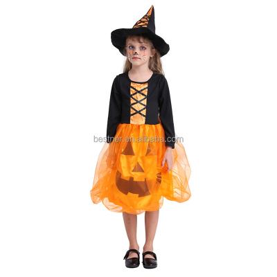 China Halloween Ornament Riomst 2021 New Cosplay Halloween Stage Luminous Children's Costume Performance Costume Led Skirt Hot Sale Pumpkin Dress for sale