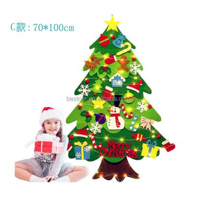 China Decorative Christmas Day Riomst DIY Felt Christmas Tree Set with Ornaments for Kids, Christmas Gifts, New Year Door Hanging Decorations for sale