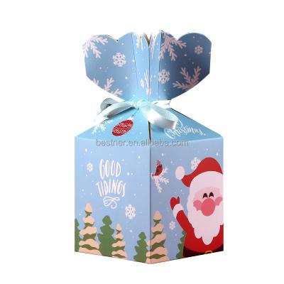 China Custom White Christmas Santa Apple Gift Boxes Chirstmas Decor Cardboard Paper Box Apple Candy Food Packing Box for sale