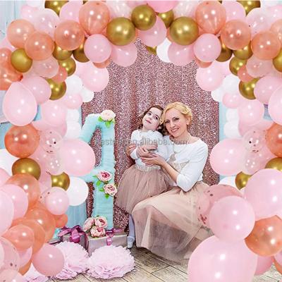 China Beauty Decorations New 138pcs Garland Arch Kit Pink Chrome Latex Balloons from Riomst Set for Wedding Birthday Balloons Baby Shower Decoration Supplier for sale